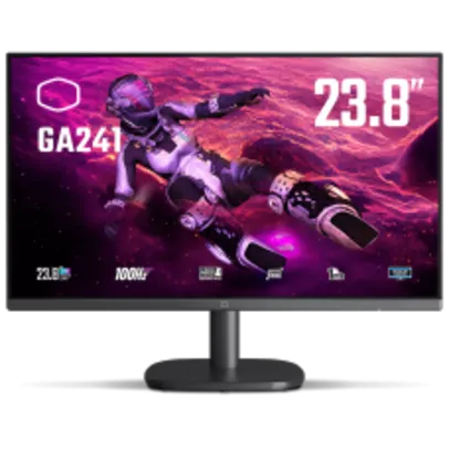 Monitor Gamer Cooler Master GA241, 23.8 Pol, Full HD, 100Hz, 1ms, VA, sRGB 95%, HDMI/DP, CMI-GA241-BR