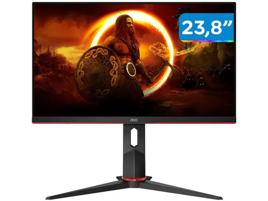 [Cliente Ouro] Monitor Gamer AOC 23,8 Full HD HDMI 165Hz 1ms 24G2S/BK com Ajuste de Altura