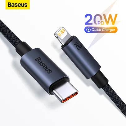 Cabo Baseus PD Quick Charger 20W 1 Metro Tipo C para Iphone