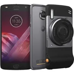 Smartphone Motorola Moto Z2 Play - Hasselblad True Zoom Edition Dual Chip Android 7.1.1 Nougat Tela 5,5" Octa-Core 2.2 GHz 64GB Câmera 12MP - Platinum - R$ 1664