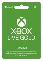 Microsoft Xbox Live Gold - 3 Meses - Cartão Físico