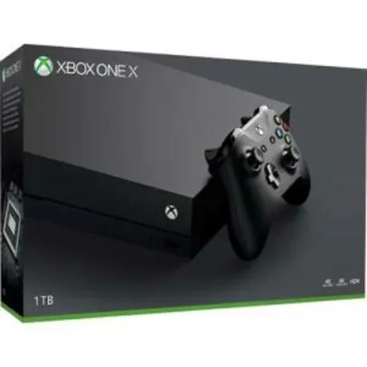 Console Xbox One X 1TB 4K+ Controle sem Fio R$2999,00