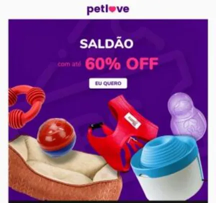 Até 60% off em lista de produtos na Pet Love