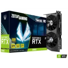 Placa de Vídeo Zotac Gaming GeForce RTX 3060 Twin Edge OC, 12GB, GDDR6, DLSS, Ray Tracing, ZT-A30600H-10M