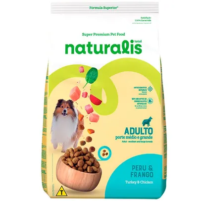 Ração Naturalis Peru e Frango para Cães Adultos Porte Médio e Grande – 12kg