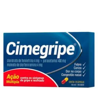 Cimegripe com 20 Cápsulas R$ 1,67