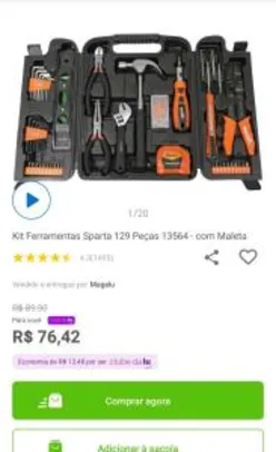 [APP + Clube da Lu] Kit ferramentas 129 peças Sparta | R$76
