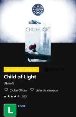 Jogo Xbox One - Child of Light | R$ 9