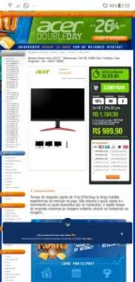 Monitor Gamer Acer LED 27´ Widescreen, Full HD, HDMI/VGA - R$989