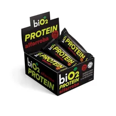 biO2 Display Barra de Proteína Alfarroba e Pasta de Amendoim, 12 unidades de 45g, Protein Bar Vegana e Sem Glúten