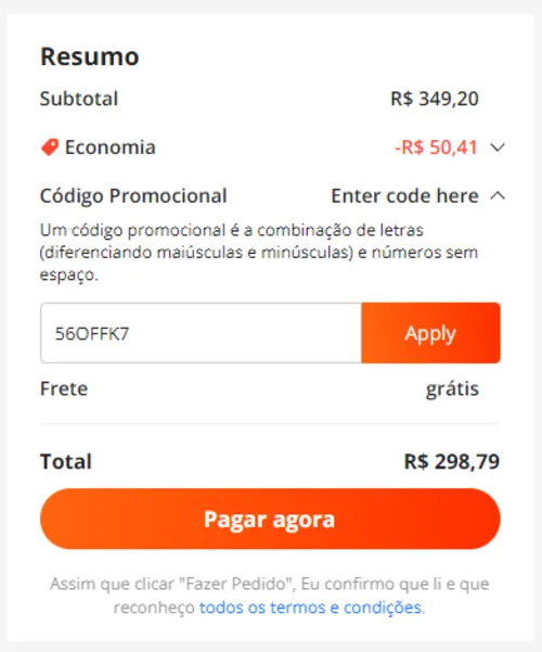 Imagem na descrição da promoção