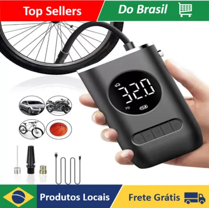 [BR/APP] Bomba De Ar Compressor Portatil Calibrador Digital Lanterna  #Aliexpress 🇧🇷