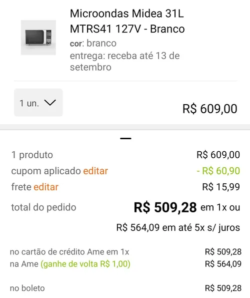 Imagem na descrição da promoção