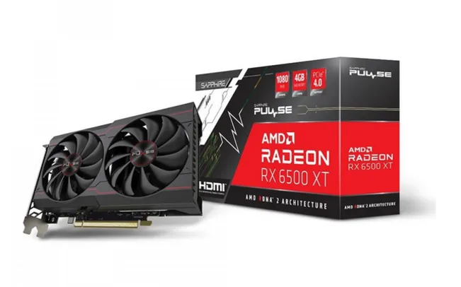 Placa de Vídeo Sapphire Pulse Radeon RX 6500 XT Gaming OC, 4GB, GDDR6, FSR, Ray Tracing