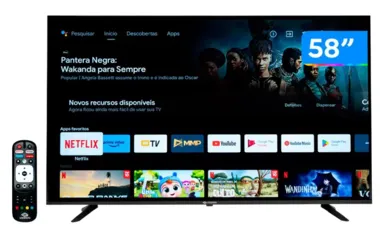 Smart TV 58” 4K DLED Rig Vizzion BR58GUA IPS