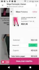 Legging lisa várias cores por R$10,95