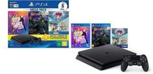 [Prime] Console PlayStation 4 1TB Bundle 11 - Just Dance 2020, Medievil, Knowledge is Power +Frantics + That's You! - R$2399