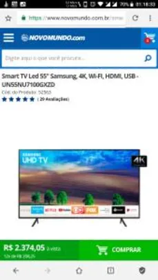 Smart TV Samsung 55 4K NU7100