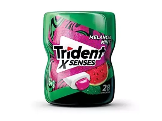 (PRIME) (SUPER R$5,23) Goma de mascar Trident X Senses Melancia Mint Garrafa 54g