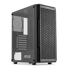 Gabinete Gamer Pichau Apus Preto 3 Fans Mid Tower  Lateral de Vidro Temperado