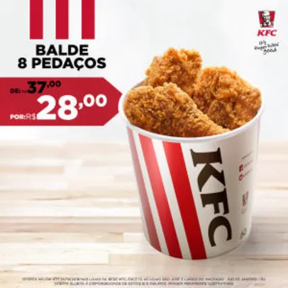 Balde 8 pedaços no KFC - R$28