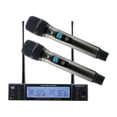 Microfone S/ Fio Tsi Br 8000 Uhf M/M 600 Canais
