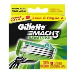 Carga Sensitive Gillette Mach3 L8P6 - 8 unidades - R$32