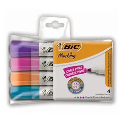 Pincel Marcador de Quadro Branco BIC Markingc/4 cores fashion 930094