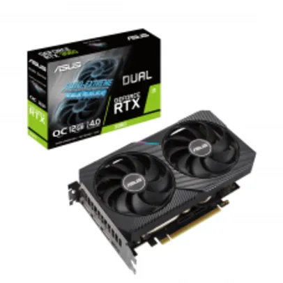 Placa de Vídeo Asus GeForce RTX 3060 DUAL OC V2, LHR, 12GB, GDDR6, DLSS, Ray Tracing, 90YV0GB2-M0NA10