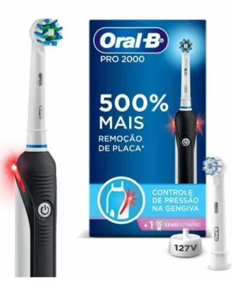 Escova Dental Elétrica Oral-B Pro 2000 Sensi Ultrafino 127v + 2 Refis | R$264