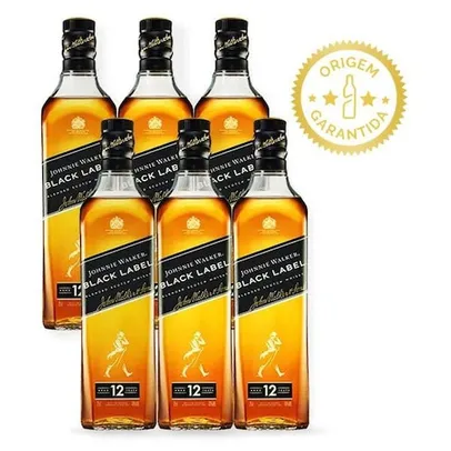 Combo Whisky Johnnie Walker Black Label 1L - 6 Unidades