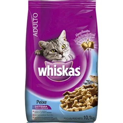 Ração para Gato Whiskas Premium Peixe com Delicrocs 10,1Kg | R$116
