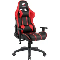 Cadeira Gamer Fortrek Black Hawk, Peso Suportado até 140Kg, Altura Ajustável, Preto e Vermelho