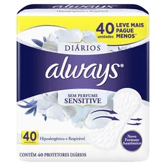 Protetor Diário Always Sensitive 40 Unidades