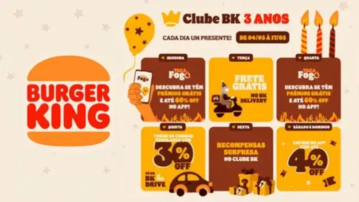 Cada dia um Presente! Clube BK 3 anos