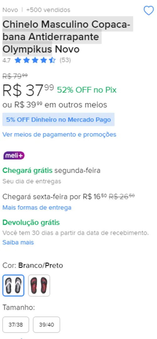 Imagem na descrição da promoção