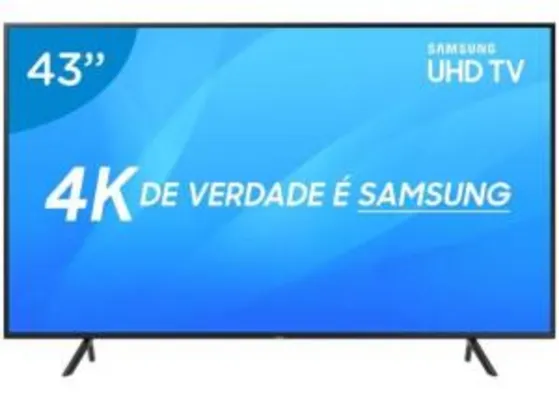 Smart TV 4K LED 43” Samsung UN43NU7100 Wi-Fi - Conversor Digital 3 HDMI 2 USB - R$1.599