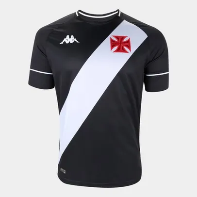 Camisa Vasco I 20/21 s/n° Torcedor Kappa Masculina - Preto+Branco | R$100