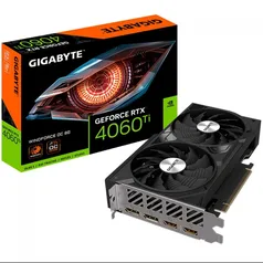 Placa de Vídeo Gigabyte NVIDIA GeForce RTX 4060 Ti WINDFORCE OC, 8GB, GDDR6, DLSS, Ray Tracing, GV-N406TWF2OC-8GD