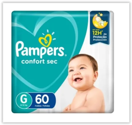 [Leve 4] Fralda Pampers Confort Sec G 60 unidades