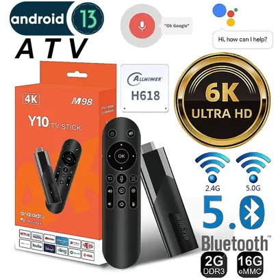 LEMFO ATV Mini TV Stick, Android 13, Allwinner H618, Quad Core, Cortex A53, suporte a vídeo 8K, 4K