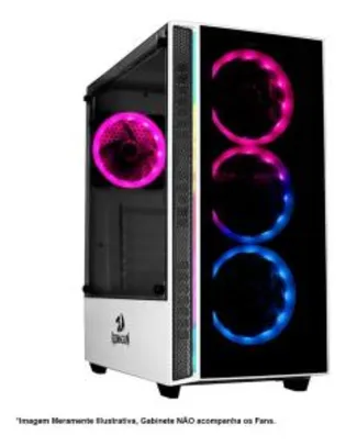 Gabinete Gamer Redragon Grapple, Mid Tower, S-Fan, Vidro Temperado, White, S-fonte, GC-607-WH