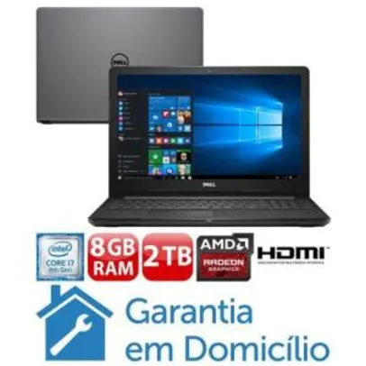Notebook Dell Core i7-8550U 8GB 2TB Placa de Vídeo 2GB Tela 15.6” Windows 10 Inspiron I15-3576-A70C por R$ 2699