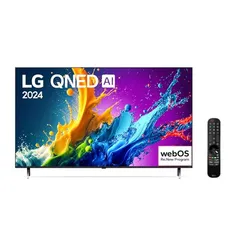 Smart TV 4K 55 LG QNED 55QNED80T Processador α5 Ger7 AI Quantum Dot Nanocell Local Dimming Design Super Slim Alexa/Chromecast