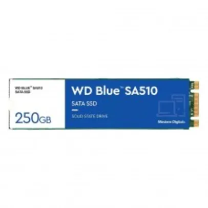 SSD WD Blue SA510, M.2, 250GB, Leitura 555MBs e Gravação 440MBs, WDS250G3B0B