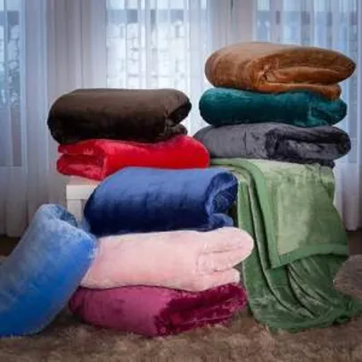 Cobertor King Flannel Colors com Borda em Percal - Casa &amp; Conforto por R$ 120