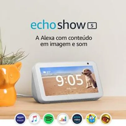 Echo Show 5 - Smart Speaker com tela de 5,5" e Alexa - Cor Branca R$ 399