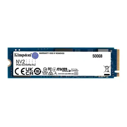 SSD Kingston NV2, 500GB, M.2 2280, PCIe NVMe, Leitura 3500 MB/s, Gravacao 2100 MB/s, SNV2S/500G