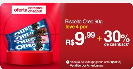 (AME R$7 / SC AME R$6) Leve 4 - Biscoito Oreo 90g