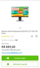 [MagaluPay] Monitor Dell de 22 Polegadas - P2219H | R$789